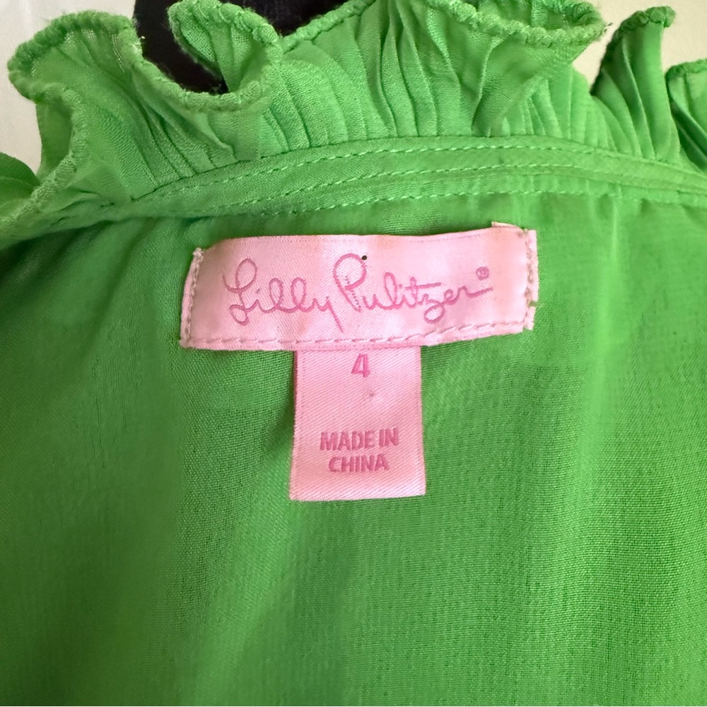 Lilly Pulitzer Green Ruffled Halter Blouse - Picture 9 of 14